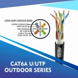 cat. 6a 23 awg utp outdoor cable 305m cat 6a outdoor cable Black network 23 awg 4 pair 305m cat6a 23awg u-utp outdoor cable 305m CAT6A U-FTP cat6a network cable 23awg 4pair Outdoor Black 305m