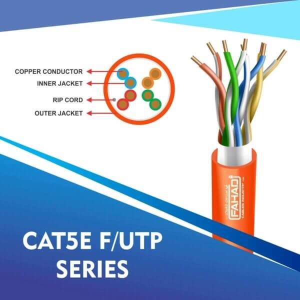 cat5e 24awg 4 twisted pair f-utp solid cable 305m