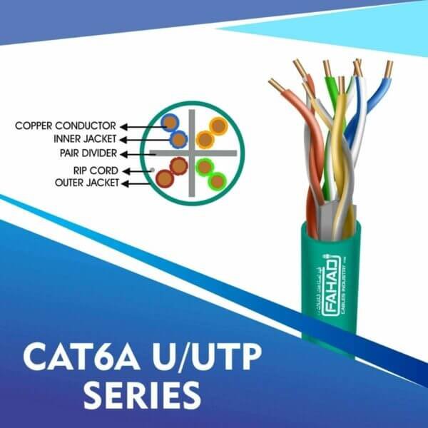 CAT6A-AQUA cat6a network cable 23awg 4pair LSZH U-UTP cable 305m