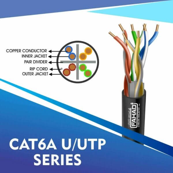 CAT6A-BLUE cat6a network cable 23awg 4pair LSZH U-UTP cable 305m