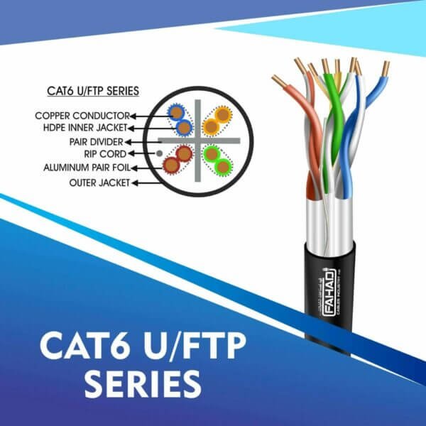 Cat6 network cable 23awg 4pair LSZH U-FTP cable 305m