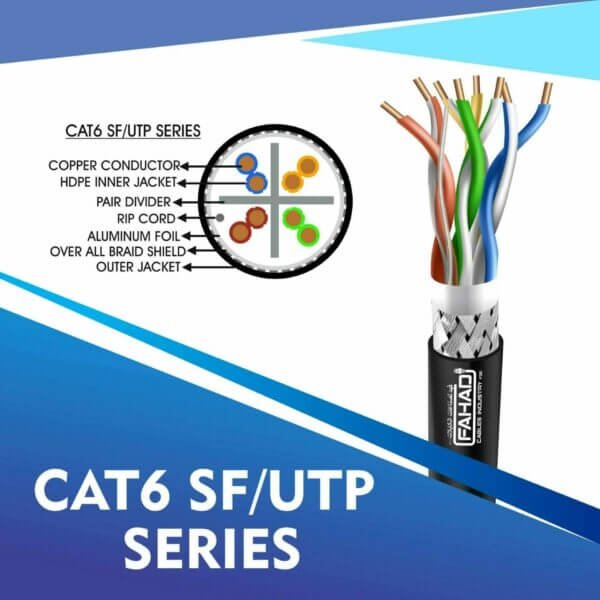 Cat6 network cable 23awg 4pair LSZH SF-UTP cable 305m
