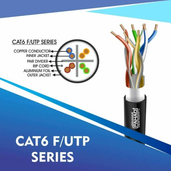 Cat6 network cable 23awg 4pair LSZH F-UTP cable 305m
