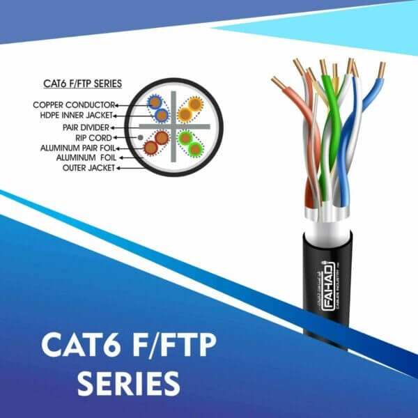 Cat6 network cable 23awg 4pair LSZH F-FTP cable 305m