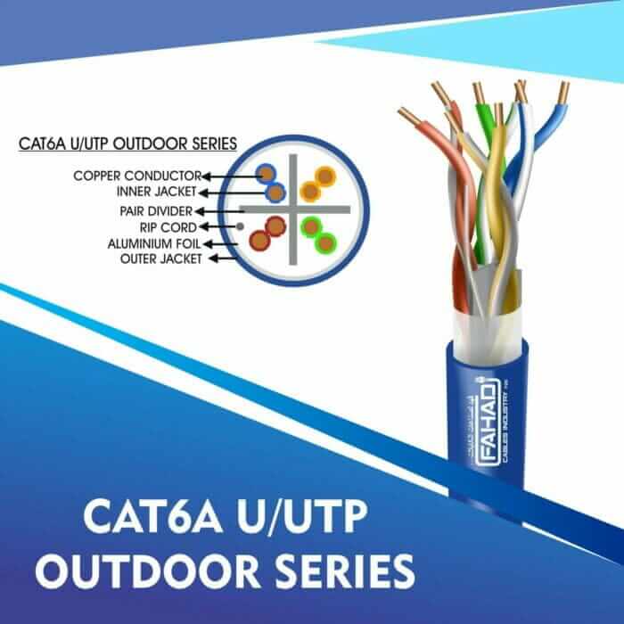 23awg 4pair cat6a u/utp outdoor cable 305m