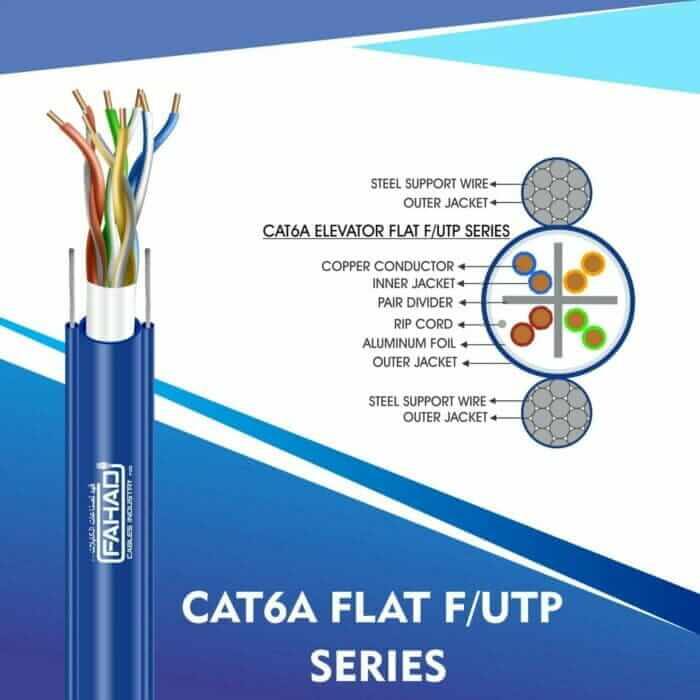 elv cable, tmt global, tmt, fahad cables industry fze, ethernet cat6a elevator flat f-utp 23awg 4pair cable