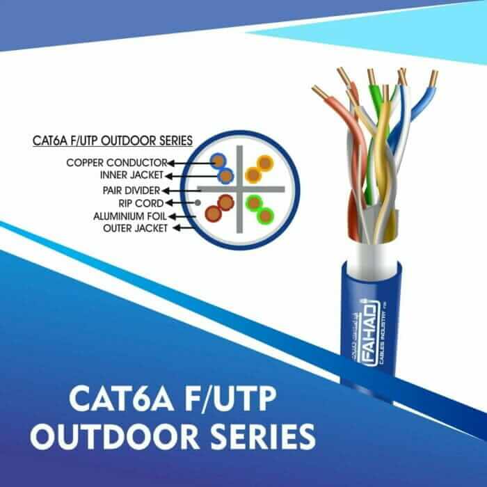 23awg 4pair cat6a f/utp outdoor cable 305m