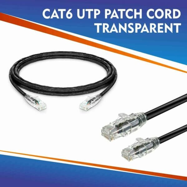 CAT6 UTP PATCH CORD TRANSPARENT BLACK CAT6 UTP PATCH CORD TRANSPARENT BLACK