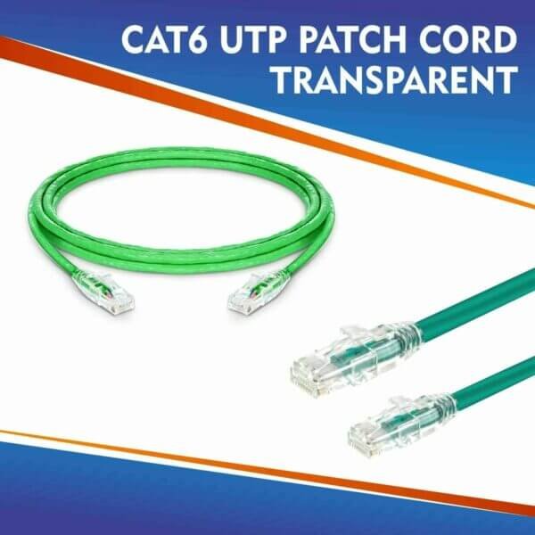 CAT6 UTP PATCH CORD TRANSPARENT GREEN CAT6 UTP PATCH CORD TRANSPARENT GREEN