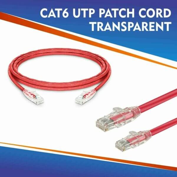 CAT6 UTP PATCH CORD TRANSPARENT RED CAT6 UTP PATCH CORD TRANSPARENT RED