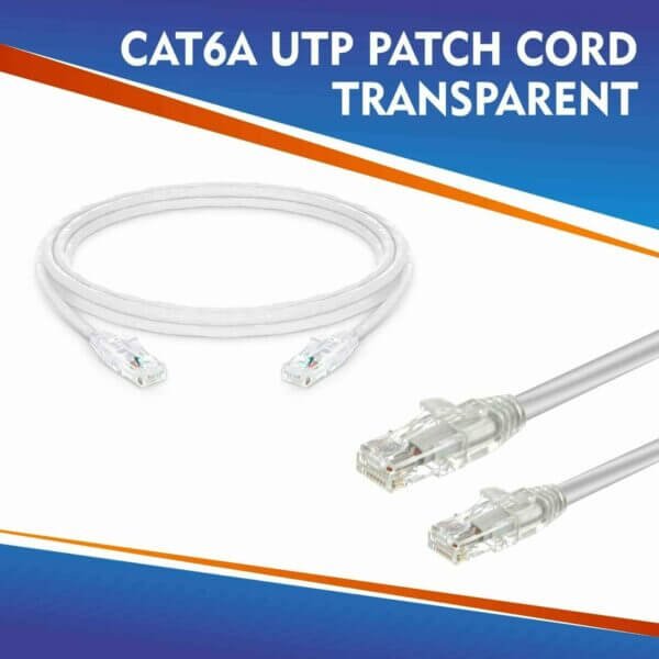 CAT6A UTP PATCH CORD TRANSPARENT WHITE