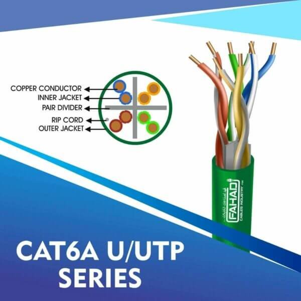 CAT6A-GREEN cat6a network cable 23awg 4pair LSZH U-UTP cable 305m