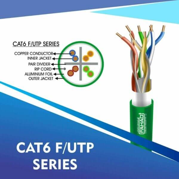 Cat6 network cable 23awg 4pair LSZH F-UTP cable 305m