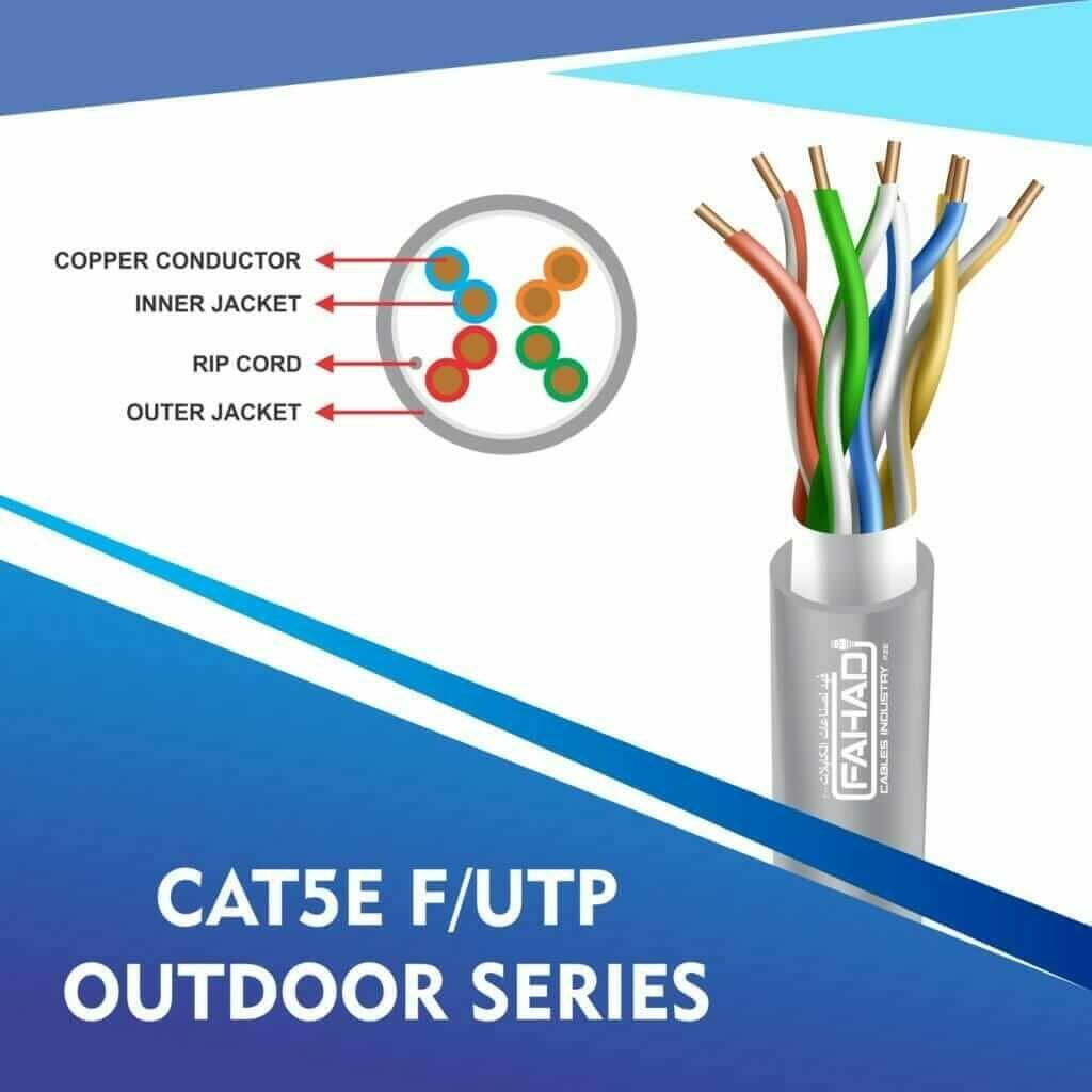 Exploring the Quality of Cat5e Ethernet U UTP Cable by Fahad Cables Industry FZE 2 cat5e 24 awg F-UTP outdoor cable 305m