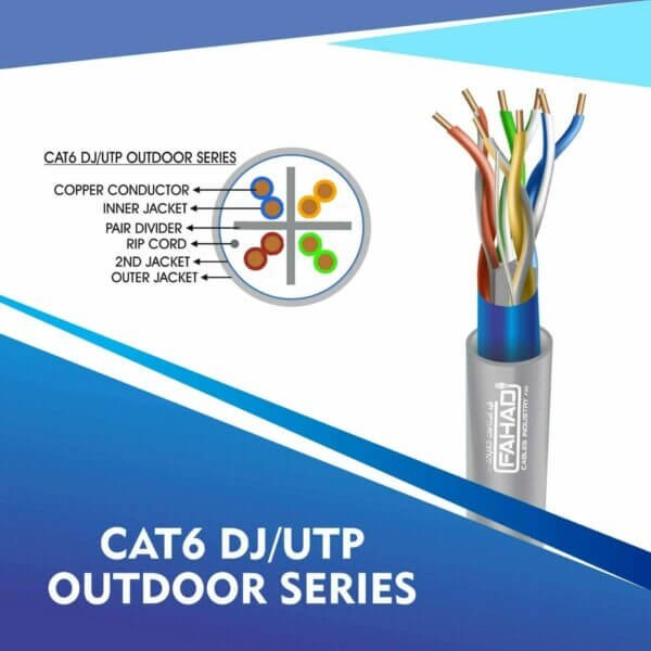 Cat6 network cable 23awg 4pair LSZH DJ-UTP cable 305m