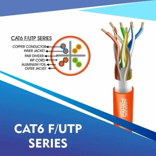 Cat6 network cable 23awg 4pair LSZH F-UTP cable 305m