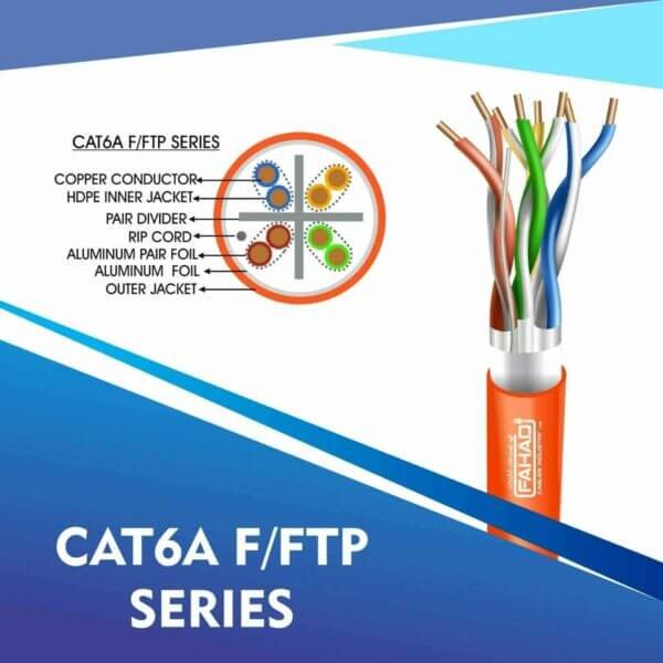 cat6a network cable 23awg 4pair LSZH f-ftp cable 305m