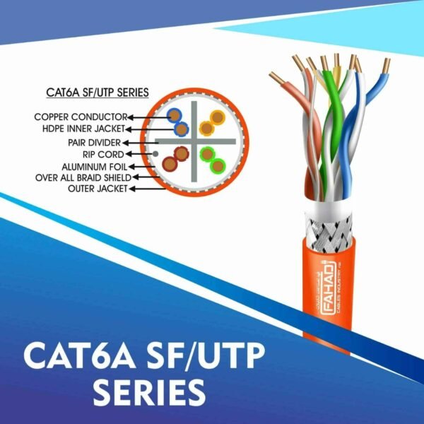 cat6a network cable 23awg 4pair LSZH sf-utp cable 305m
