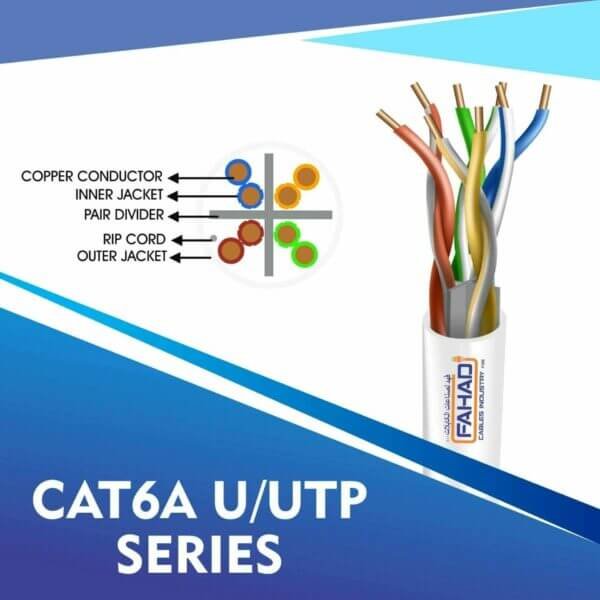 CAT6A-WHITE cat6a network cable 23awg 4pair LSZH U-UTP cable 305m