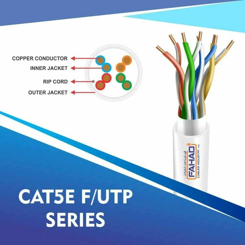 Exploring the Benefits of Cat5e U/UTP 24AWG Network Cable by Fahad Cables Industry FZE 3 cat5e 24 awg F-UTP outdoor cable 305m