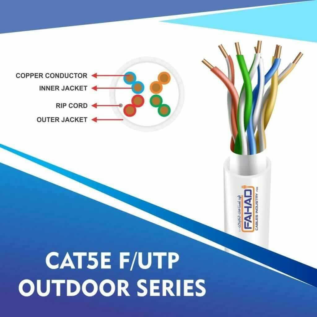 Exploring Cat5e U/UTP Outdoor PE Ethernet Cables by Fahad Cables Industry FZE 3 cat5e 24 awg F-UTP outdoor cable 305m