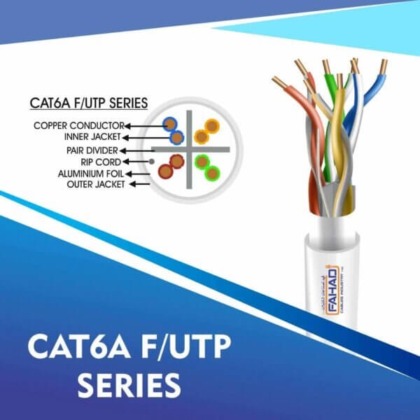 cat6a network cable 23awg 4pair LSZH f-utp cable 305m