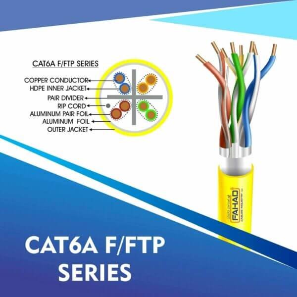 cat6a network cable 23awg 4pair LSZH f-ftp cable 305m