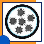 6 core Rubber cable 16 to 24 awg 305m