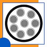 8 core Rubber cable 16 to 24 awg 305m