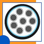 8 core Rubber cable 16 to 24 awg 305m