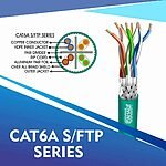 cat6a 23 awg Outdoor 4 twisted pair S/ftp network cable 305-500m
