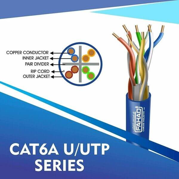 cat6a 23 awg 4 twisted pair utp network