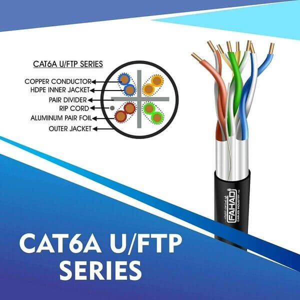 cat6a 23 awg Outdoor 4 twisted pair f/ftp network cable 305-500m