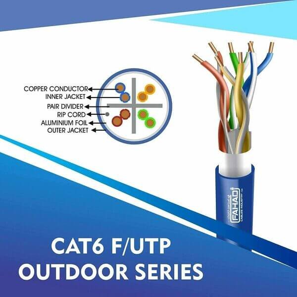 cat6 23 awg Outdoor 4 twisted pair Ftp network cable 305-500m