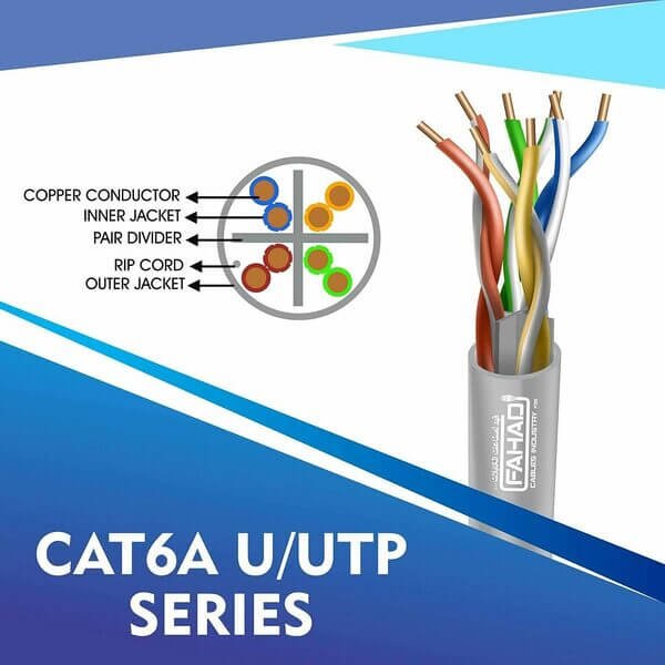 at6a 23 awg 4 twisted pair utp network cable 305-500m