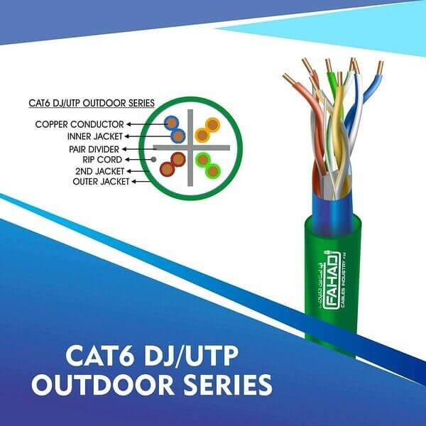 cat6 23 awg Double Jacket 4 twisted pair u/utp network cable 305-500m