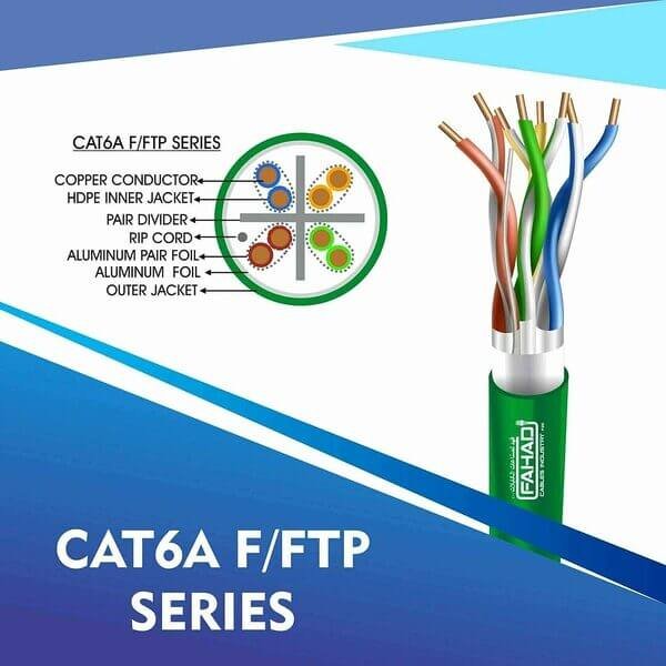 cat6a 23 awg Outdoor 4 twisted pair Sftp network cable 305-500m