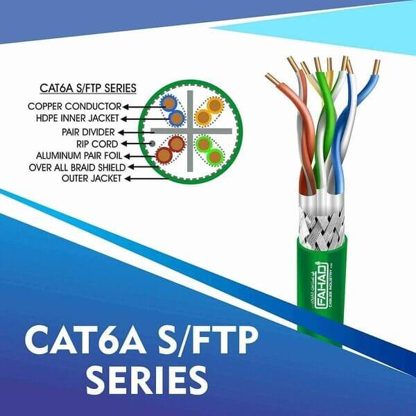 cat6a 23 awg Outdoor 4 twisted pair S/ftp network cable 305-500m