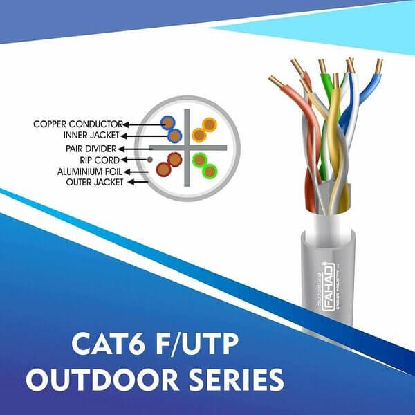 cat6 23 awg Outdoor 4 twisted pair Ftp network cable 305-500m