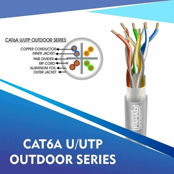 cat6a 23 awg Outdoor 4 twisted pair utp network cable 305-500m