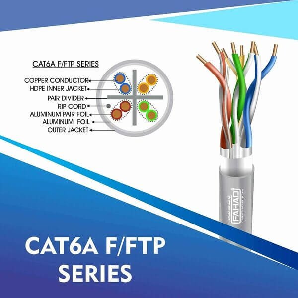cat6a 23 awg Outdoor 4 twisted pair Sftp network cable 305-500m