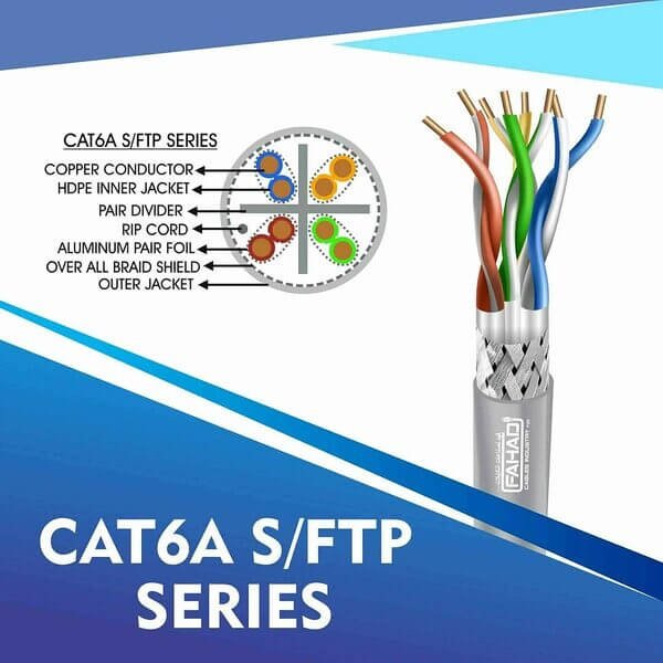 cat6a 23 awg Outdoor 4 twisted pair S/ftp network cable 305-500m