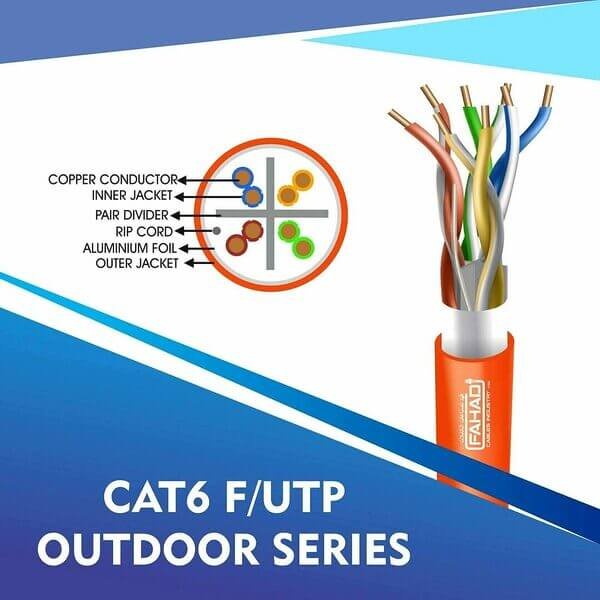 cat6 23 awg Outdoor 4 twisted pair Ftp network cable 305-500m