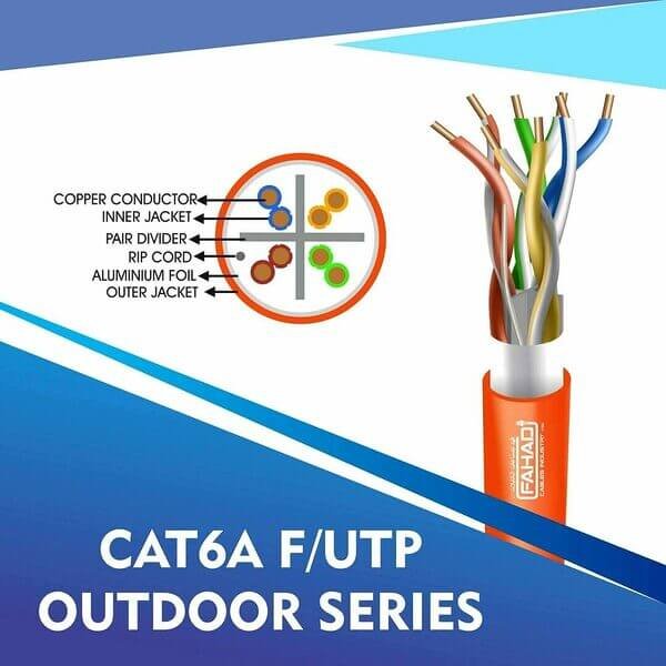 cat6a 23 awg Outdoor 4 twisted pair utp network cable 305-500m