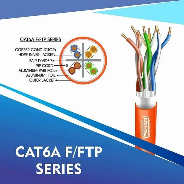 cat6a 23 awg Outdoor 4 twisted pair Sftp network cable 305-500m
