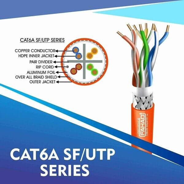 cat6a 23 awg Outdoor 4 twisted pair S/ftp network cable 305-500m