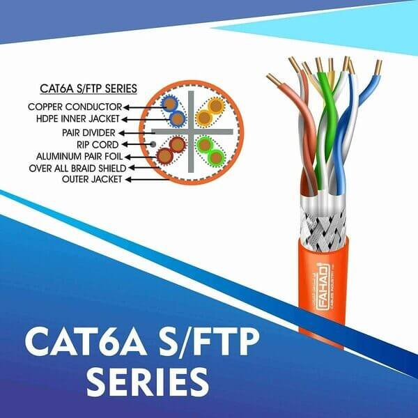 cat6a 23 awg Outdoor 4 twisted pair S/ftp network cable 305-500m
