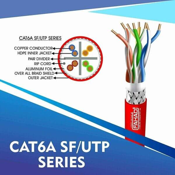 cat6a 23 awg Outdoor 4 twisted pair S/ftp network cable 305-500m