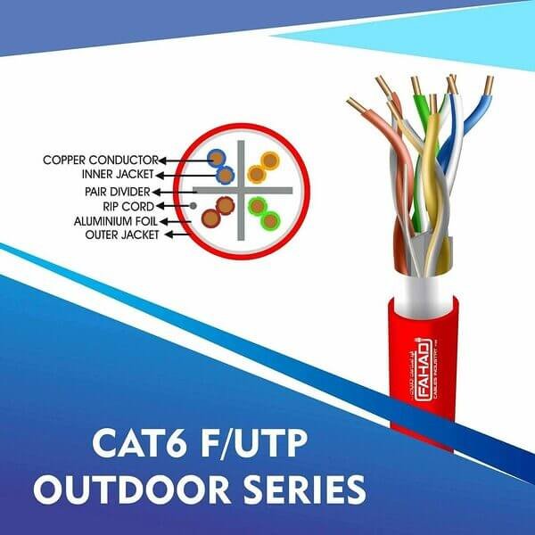 cat6 23 awg Outdoor 4 twisted pair Ftp network cable 305-500m