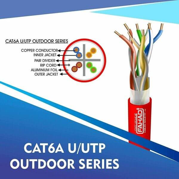 cat6a 23 awg Outdoor 4 twisted pair utp network cable 305-500m